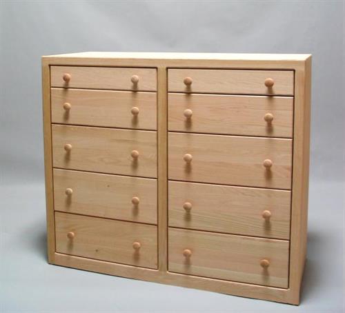 Unfinished Oak Contemporary 10 Drawer Shallow Split 32210-SS Unfinished Oak Contemporary 10 Drawer Shallow Split 32210-SS